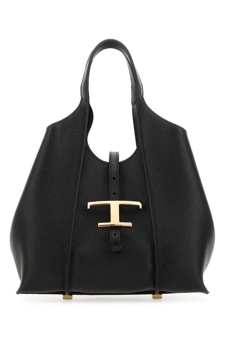 Black leather mini T Timeless shopping bag