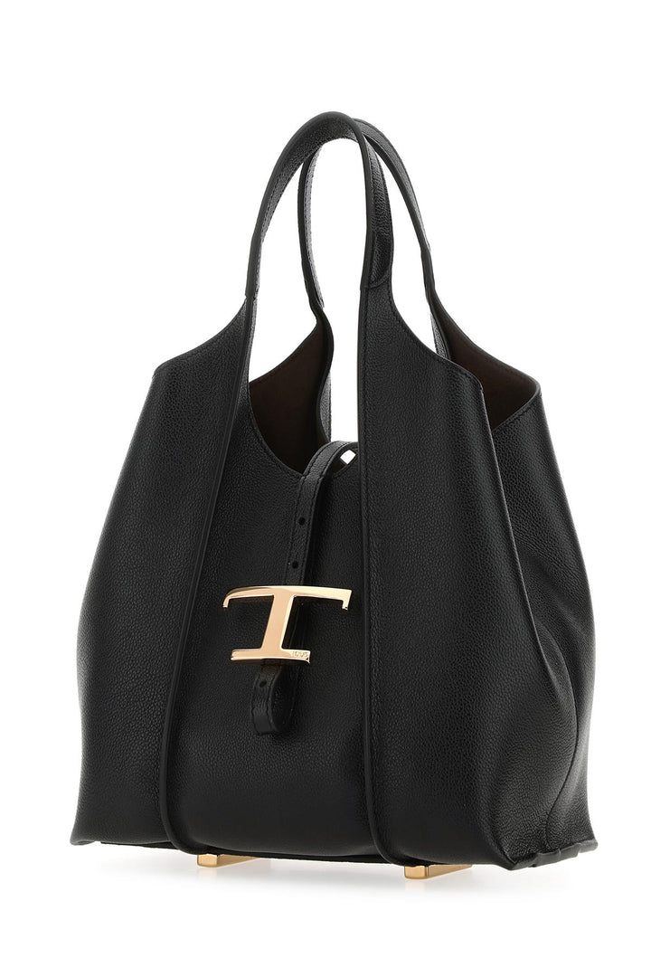 Black leather mini T Timeless shopping bag