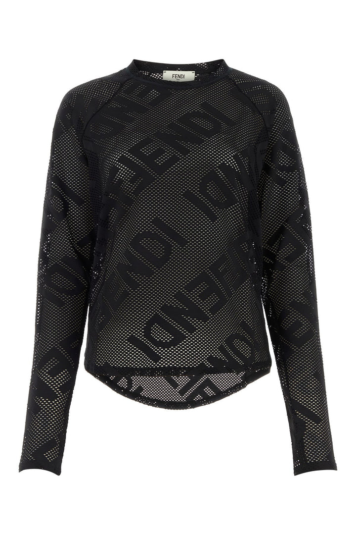 Black mesh oversize top