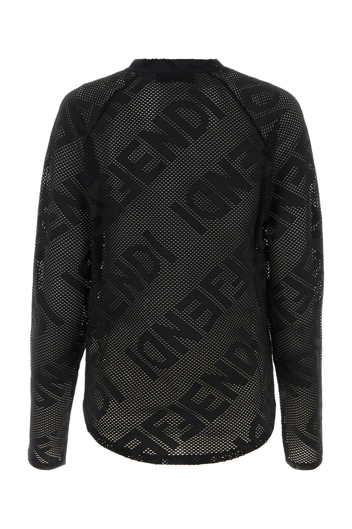 Black mesh oversize top