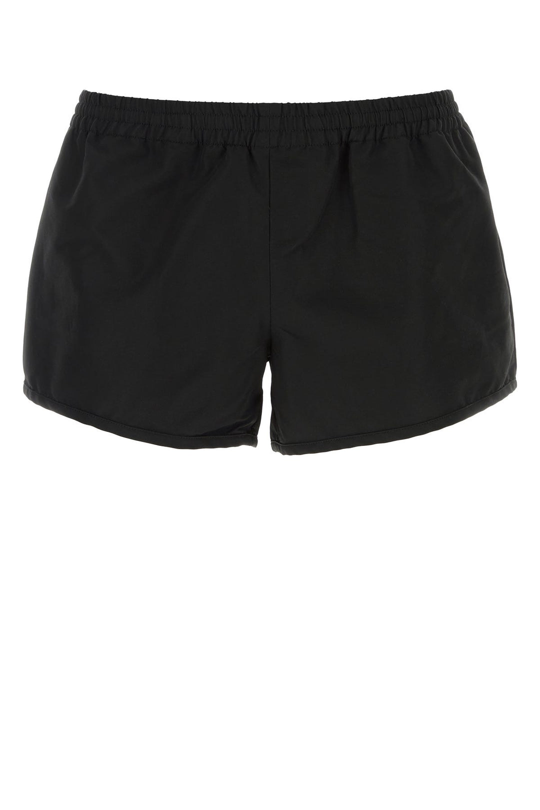 Black cotton blend shorts