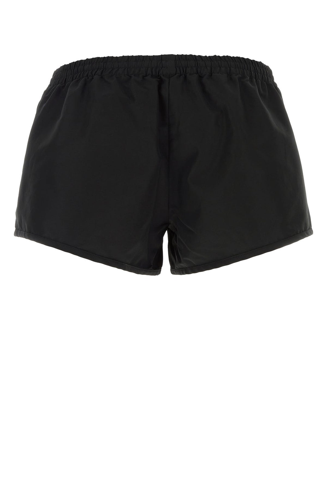 Black cotton blend shorts