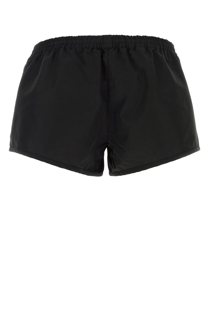 Black cotton blend shorts