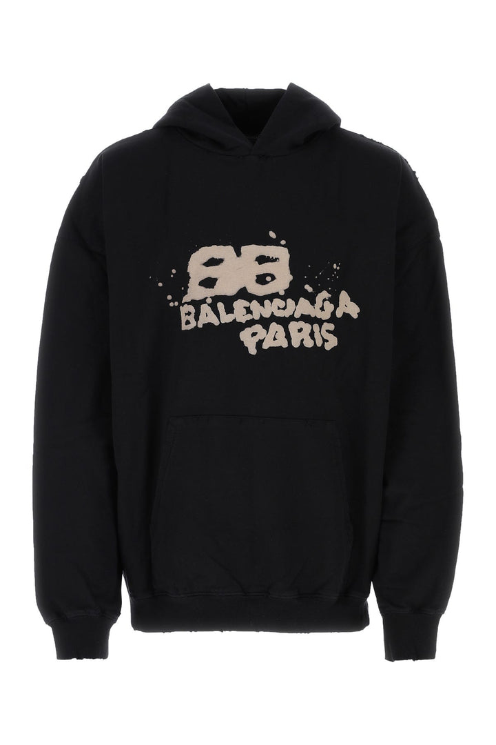 Black cotton oversize sweatshirt
