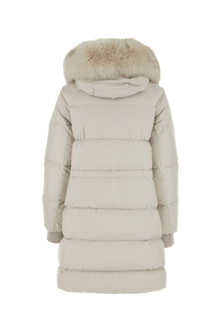 Ivory polyester down jacket