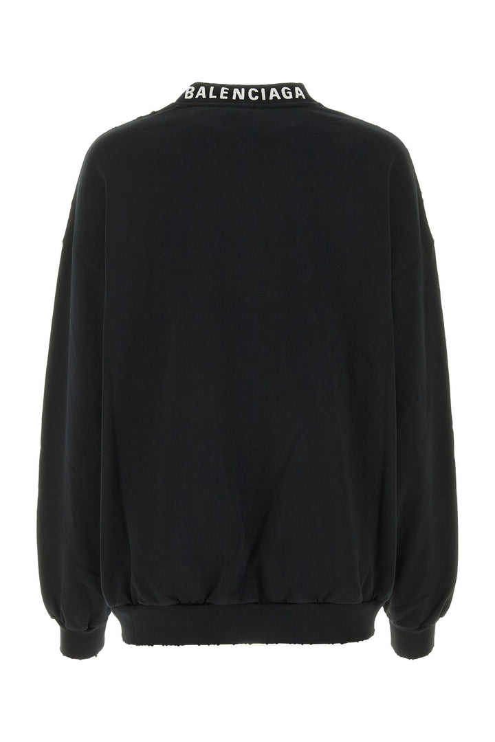 Black cotton oversize sweatshirt