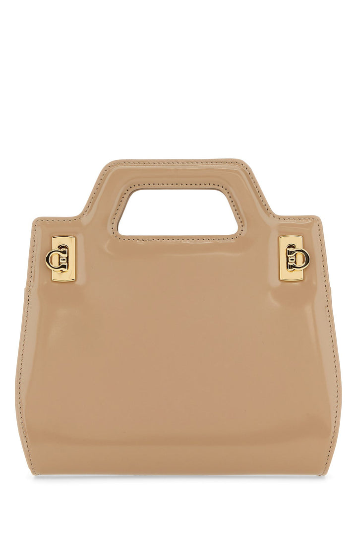Beige leather mini Wanda handbag
