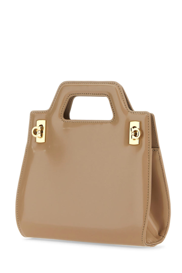 Beige leather mini Wanda handbag