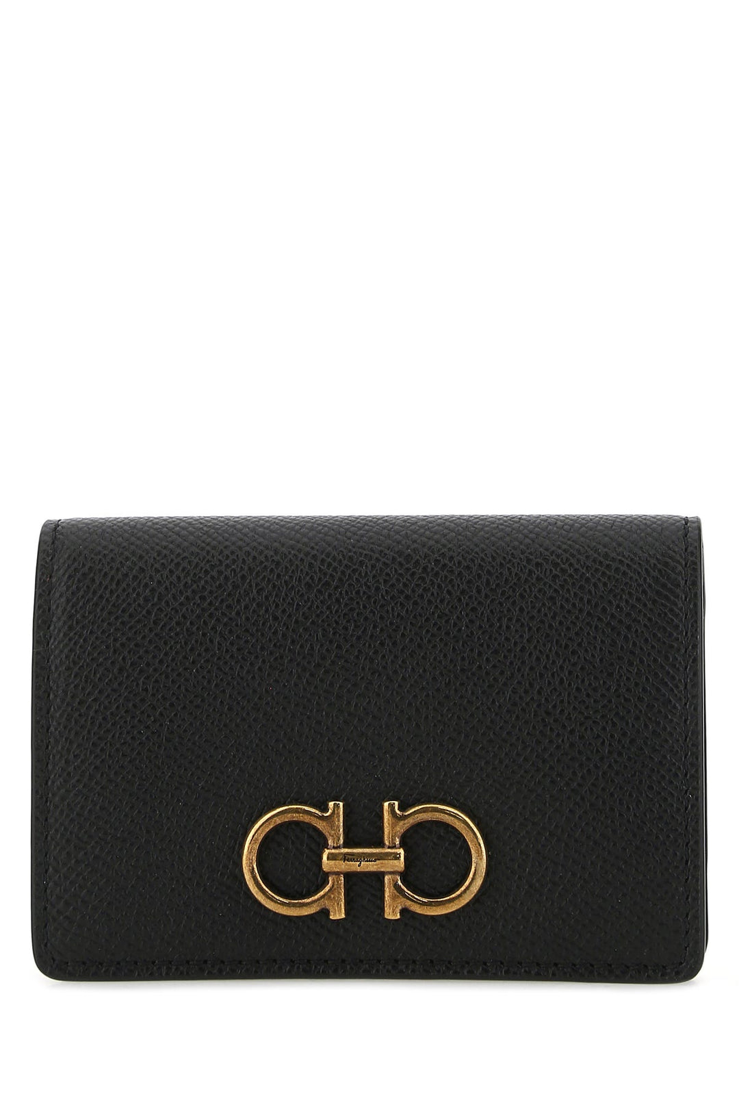 Black leather business card holder