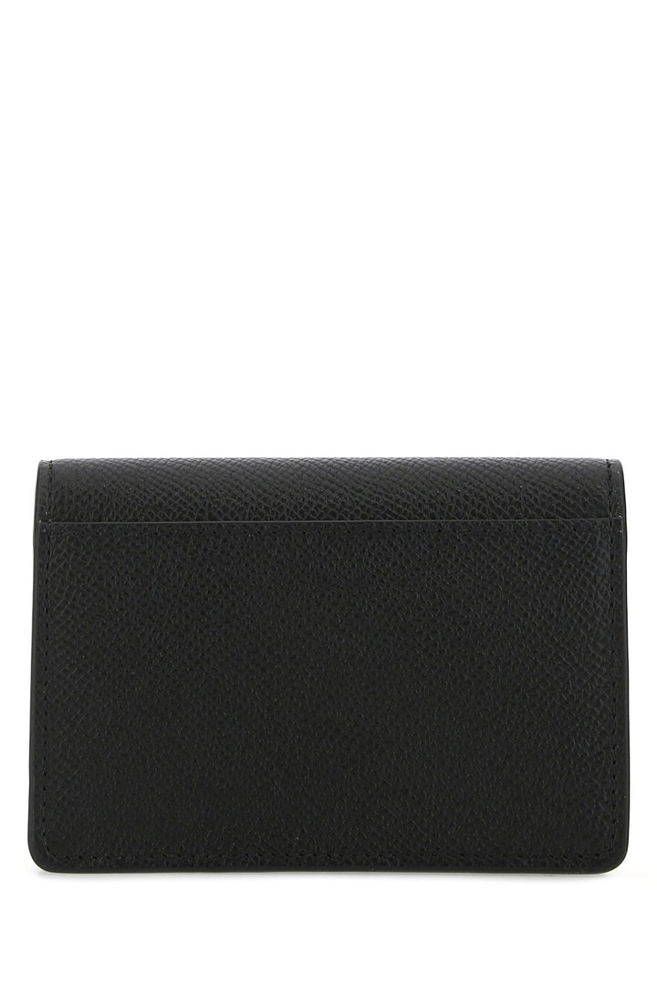 Black leather business card holder