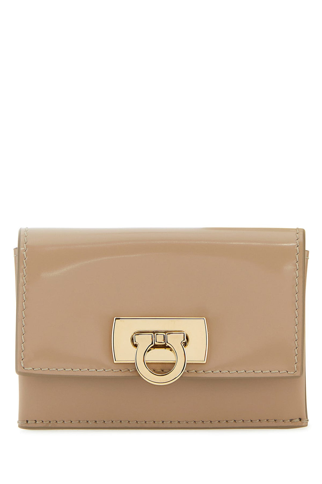 Beige leather coin purse