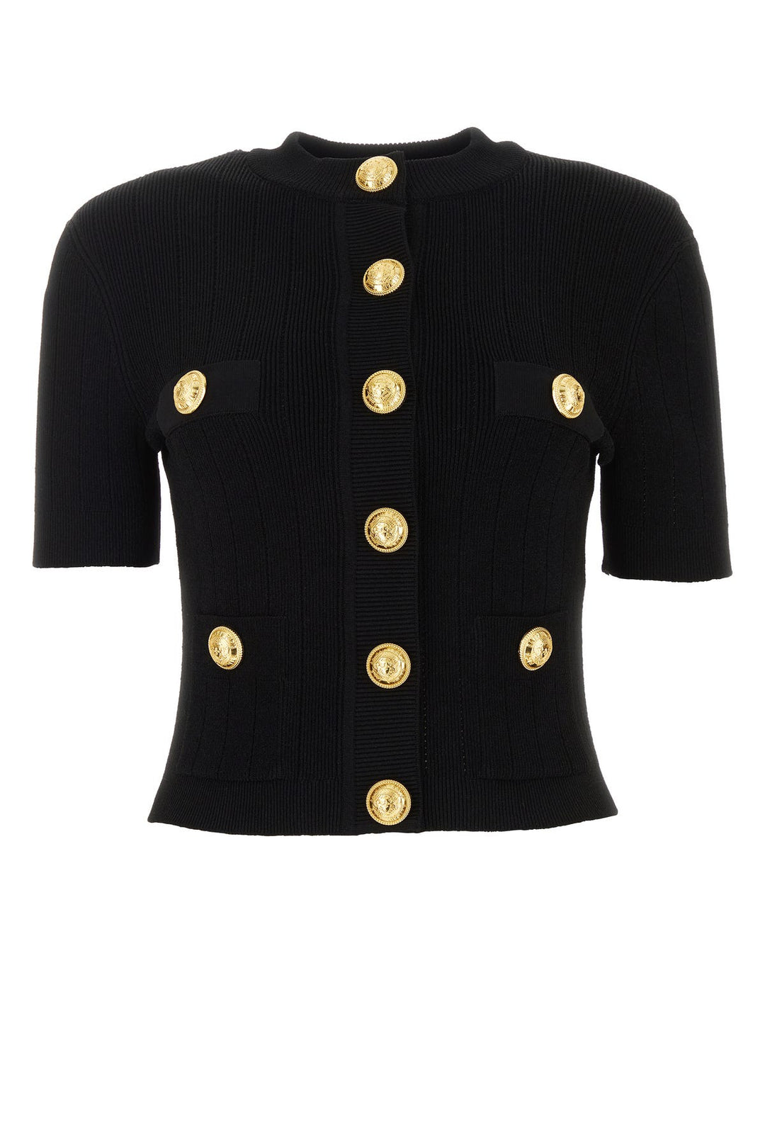 Black viscose blend cardigan