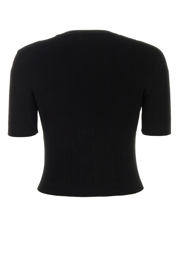 Black viscose blend cardigan