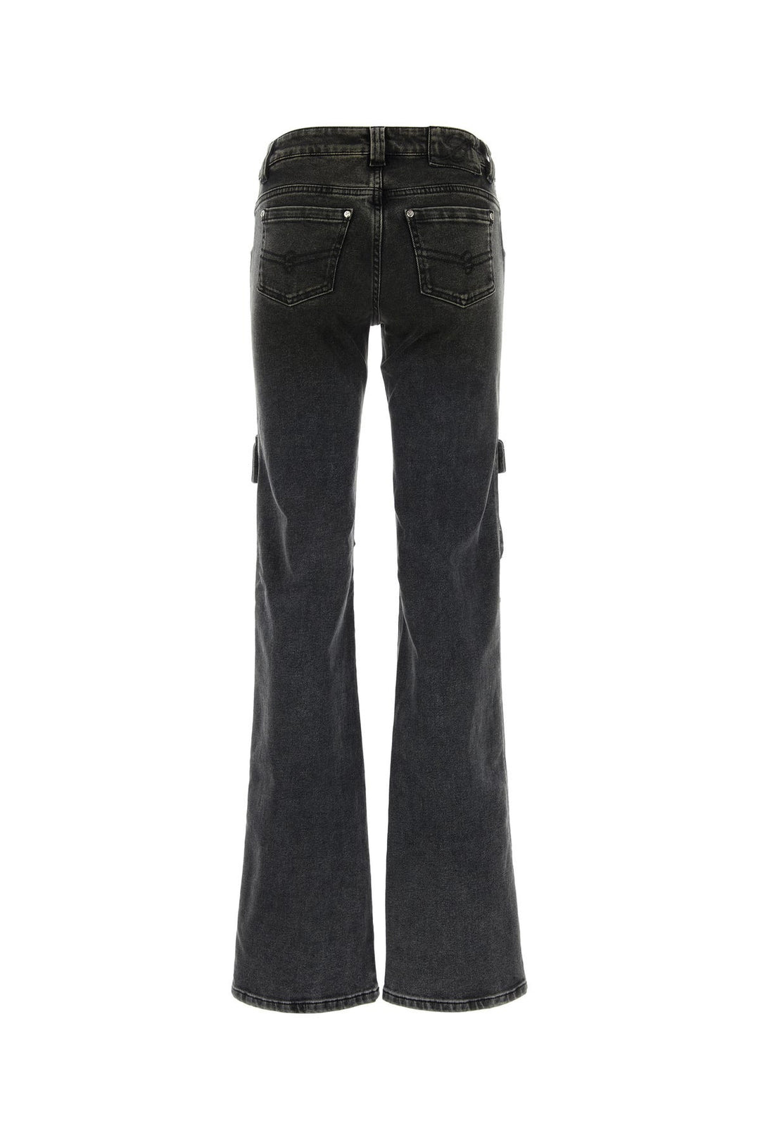 Charcoal stretch denim cargo jeans