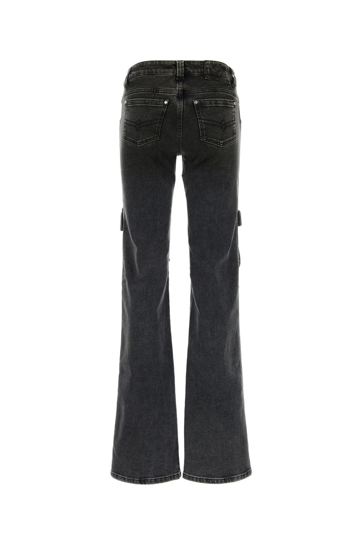Charcoal stretch denim cargo jeans