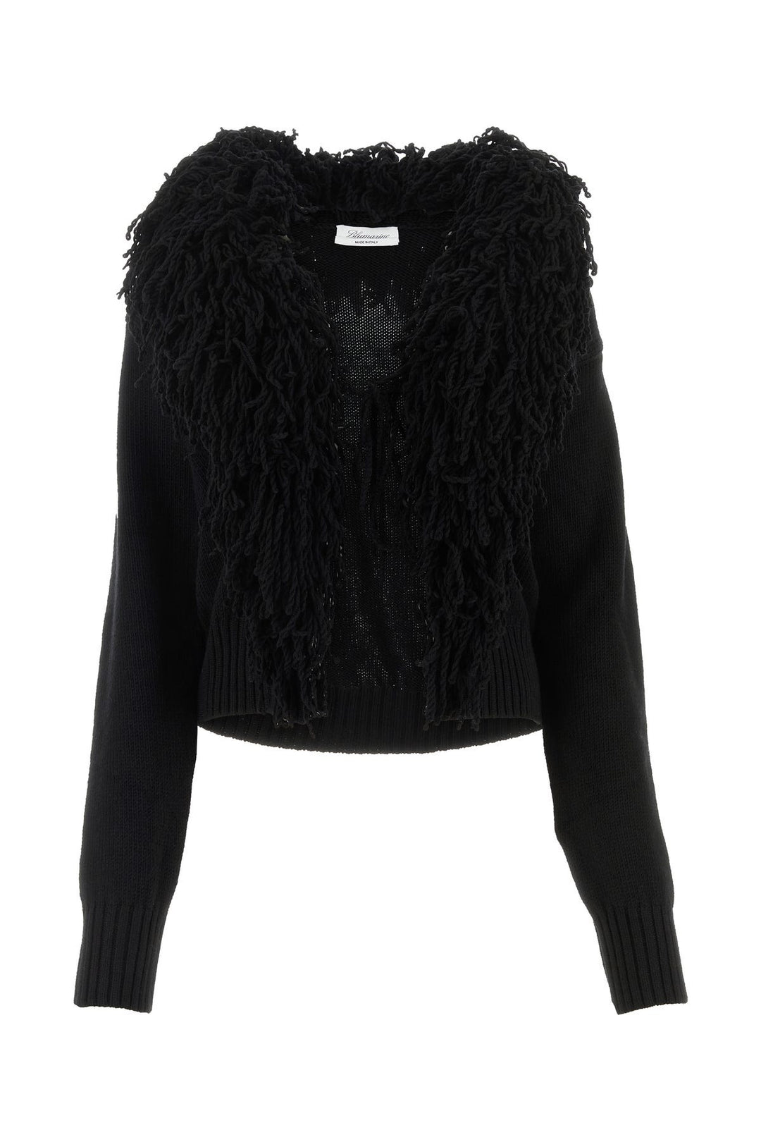 Black wool cardigan