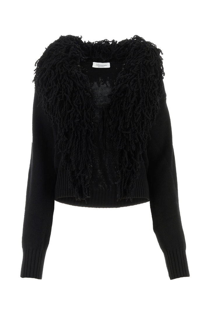 Black wool cardigan