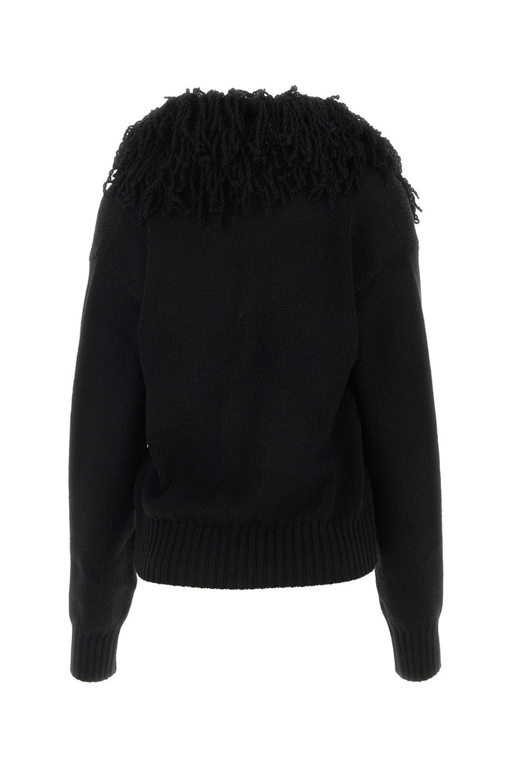 Black wool cardigan