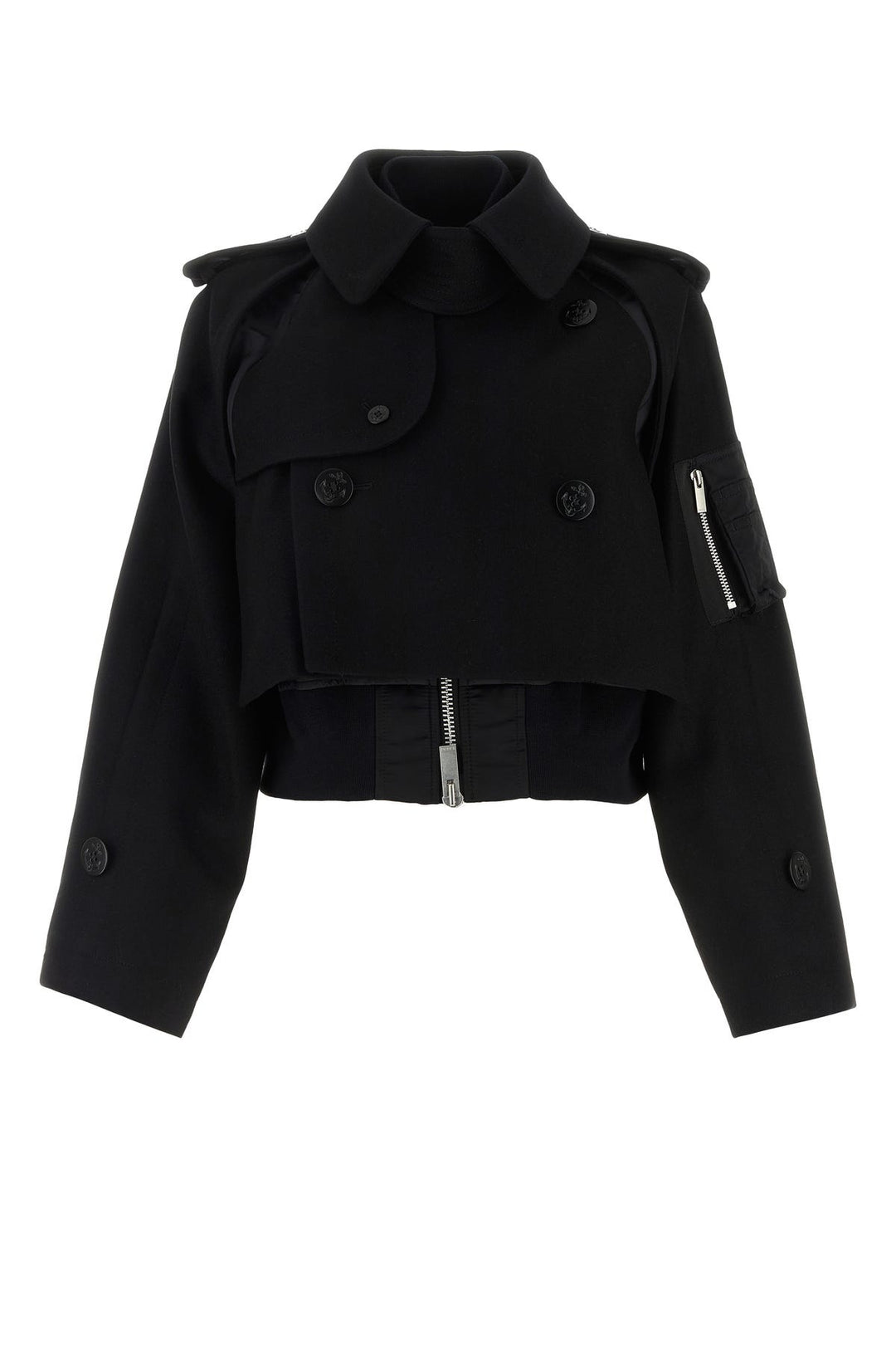 Black Wool Melton Mix Blouson