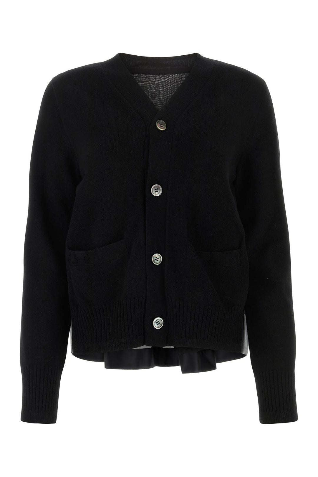 Black Wool Knit Cardigan