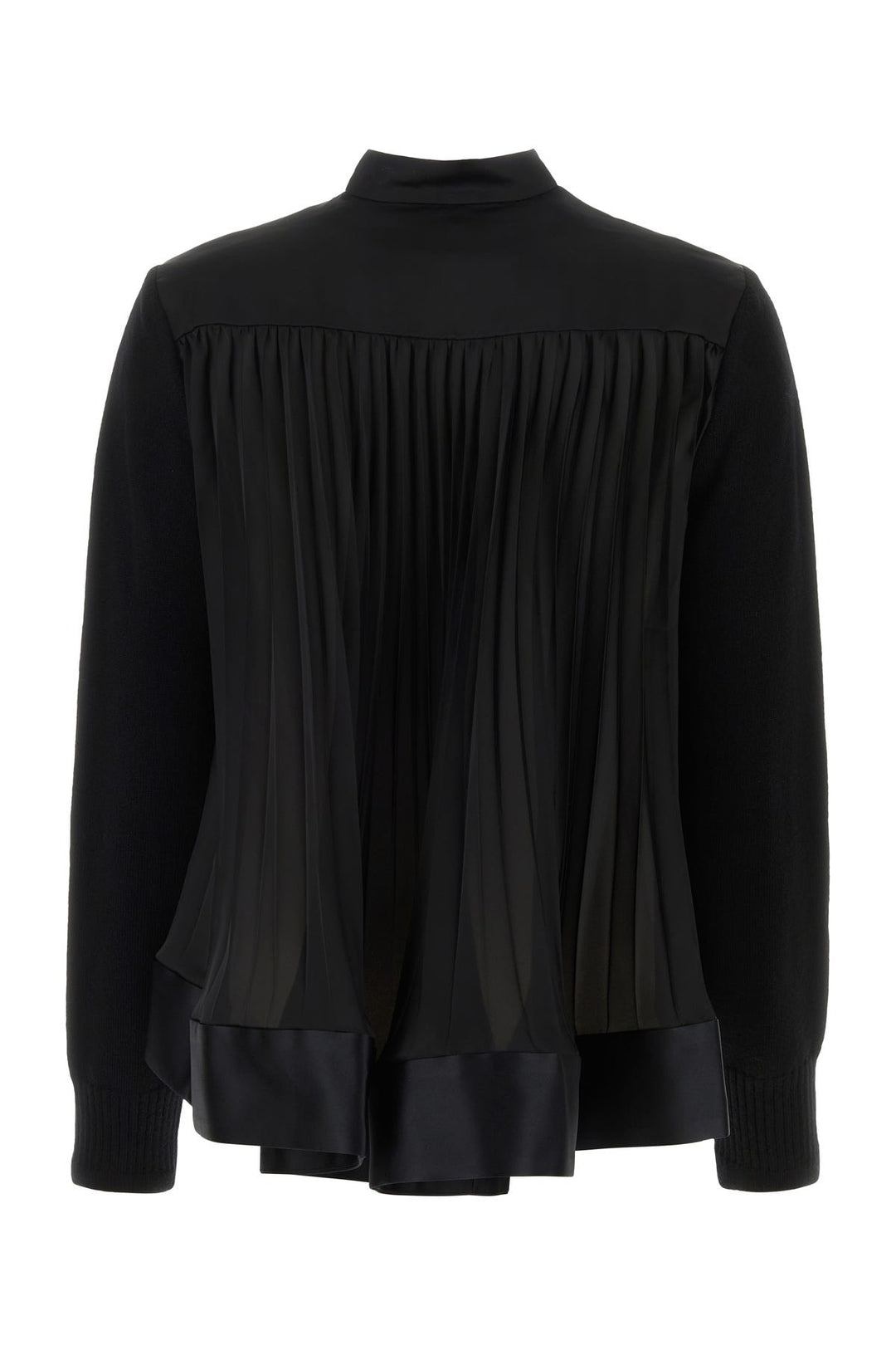 Black Wool Knit Cardigan