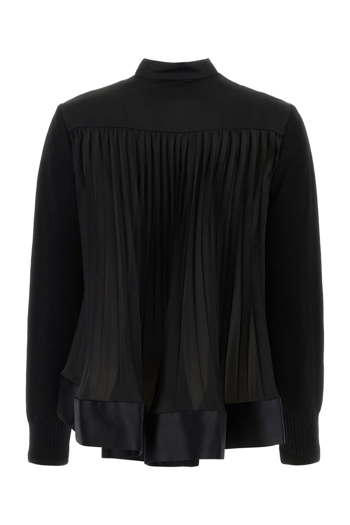 Black Wool Knit Cardigan