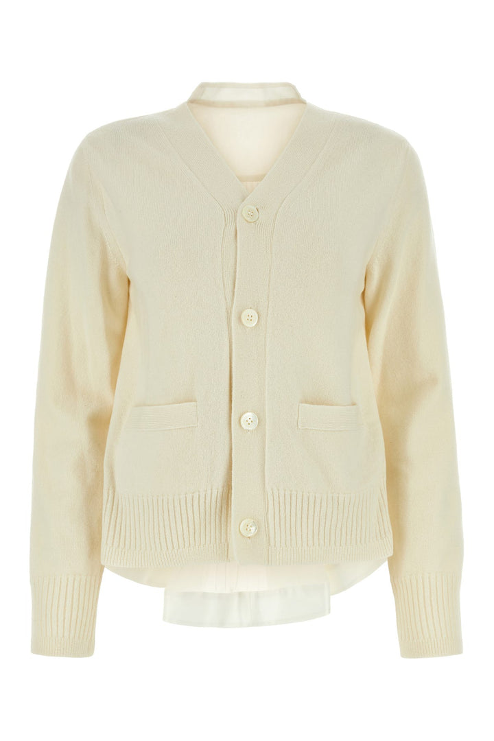Ivory Wool Knit Cardigan