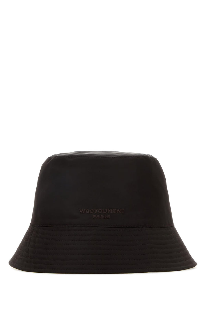 Black nylon bucket hat