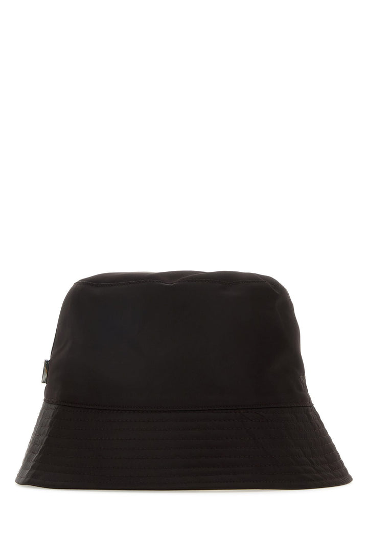 Black nylon bucket hat