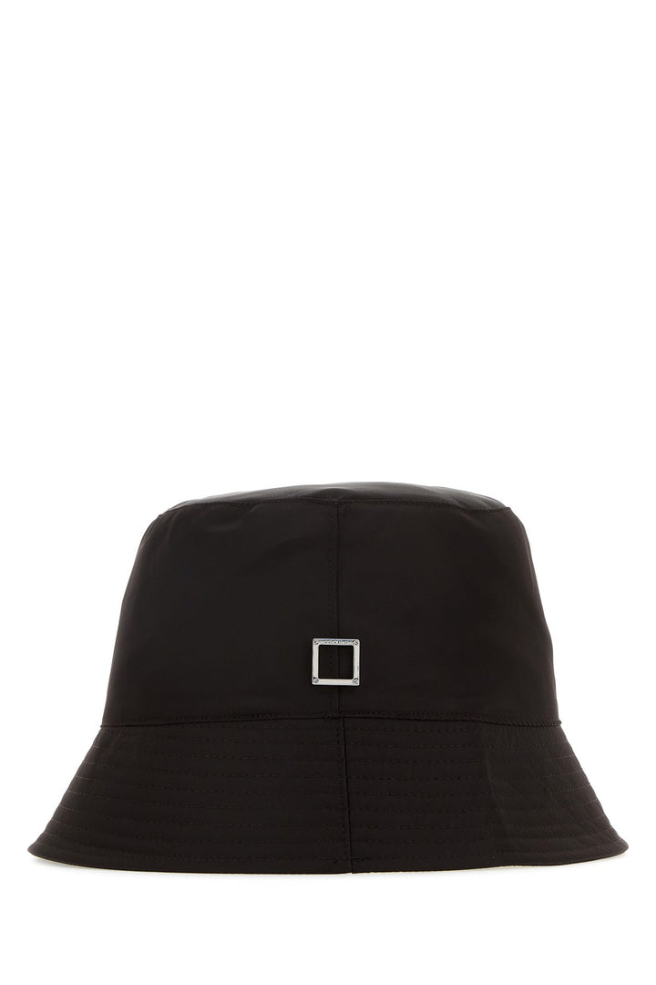 Black nylon bucket hat