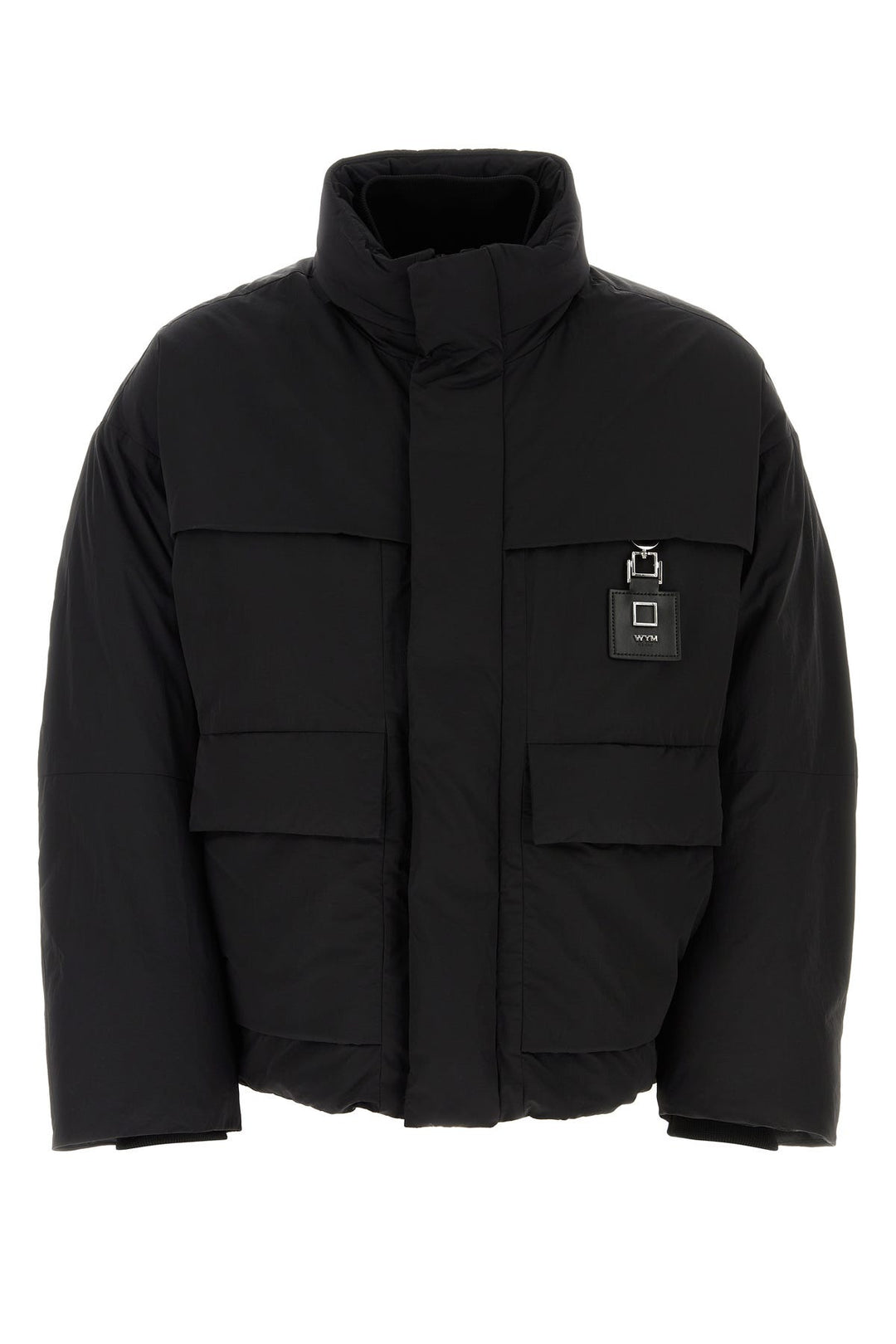Black nylon down jacket