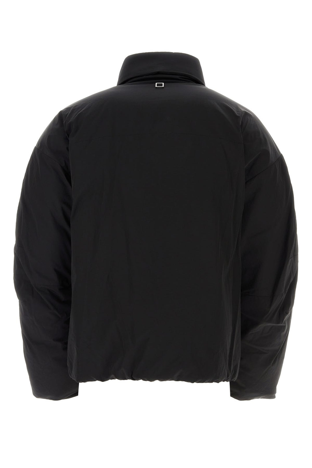 Black nylon down jacket