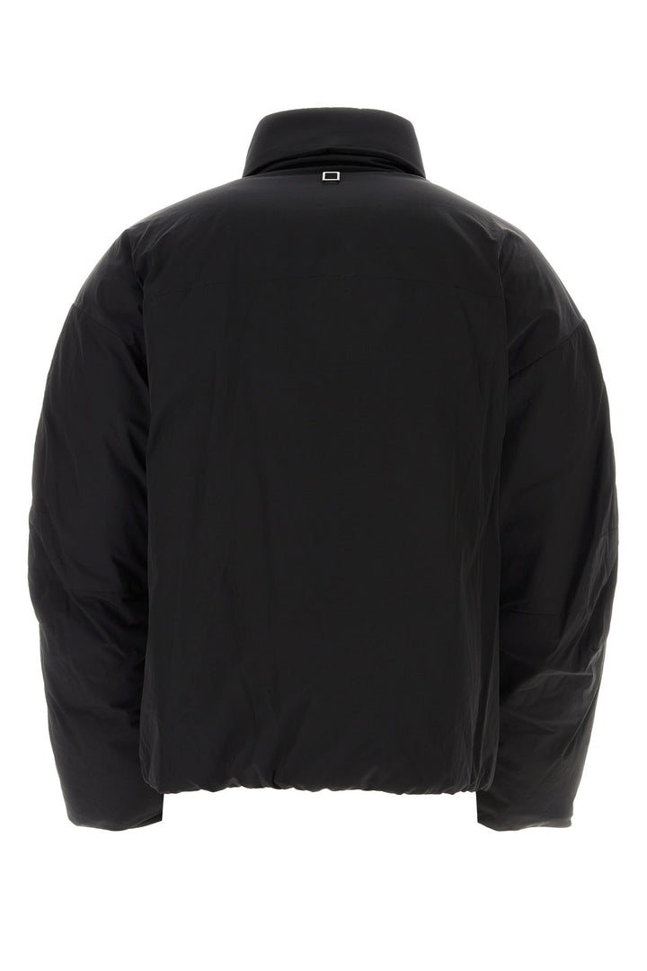 Black nylon down jacket