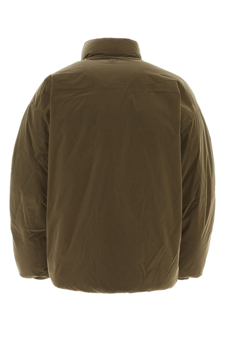 Military green nylon down jacket
