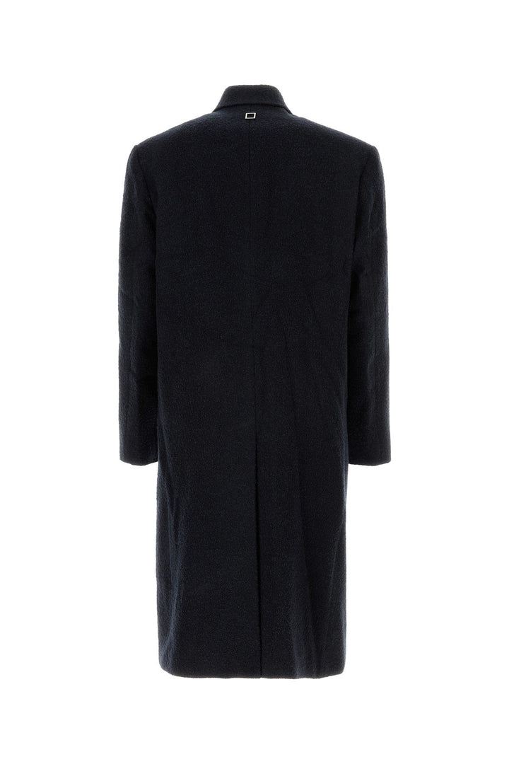 Melange blue acrylic blend coat