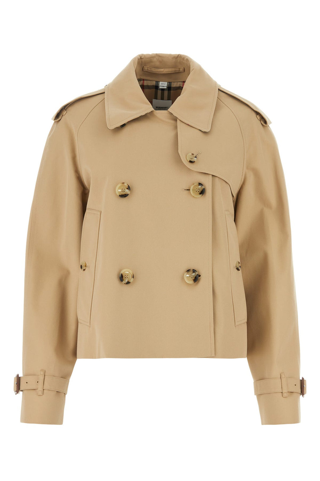 Beige gabardine trench coat