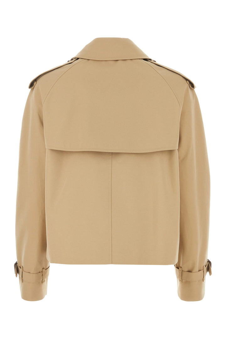 Beige gabardine trench coat