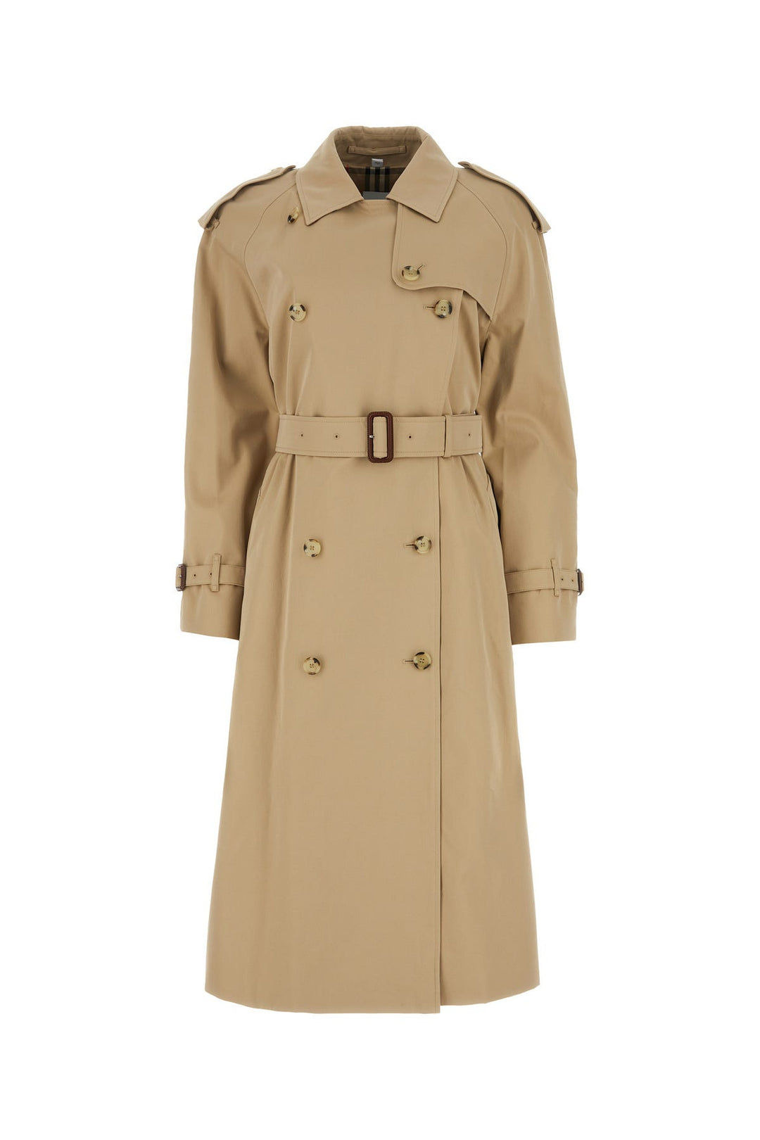 Beige gabardine trench coat