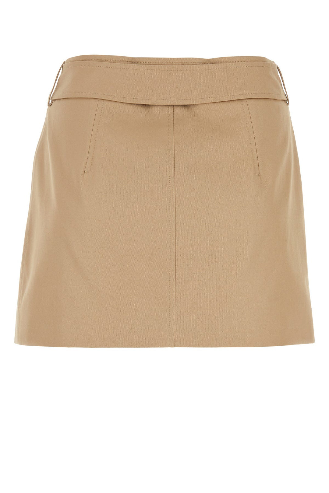 Beige cotton mini skirt