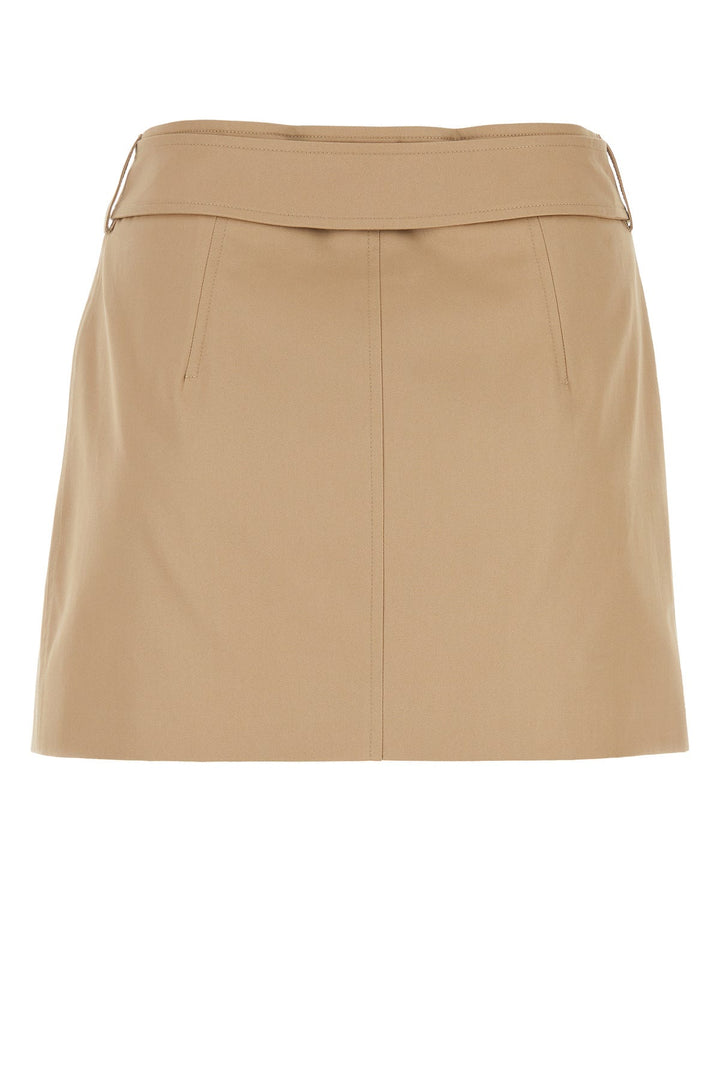 Beige cotton mini skirt