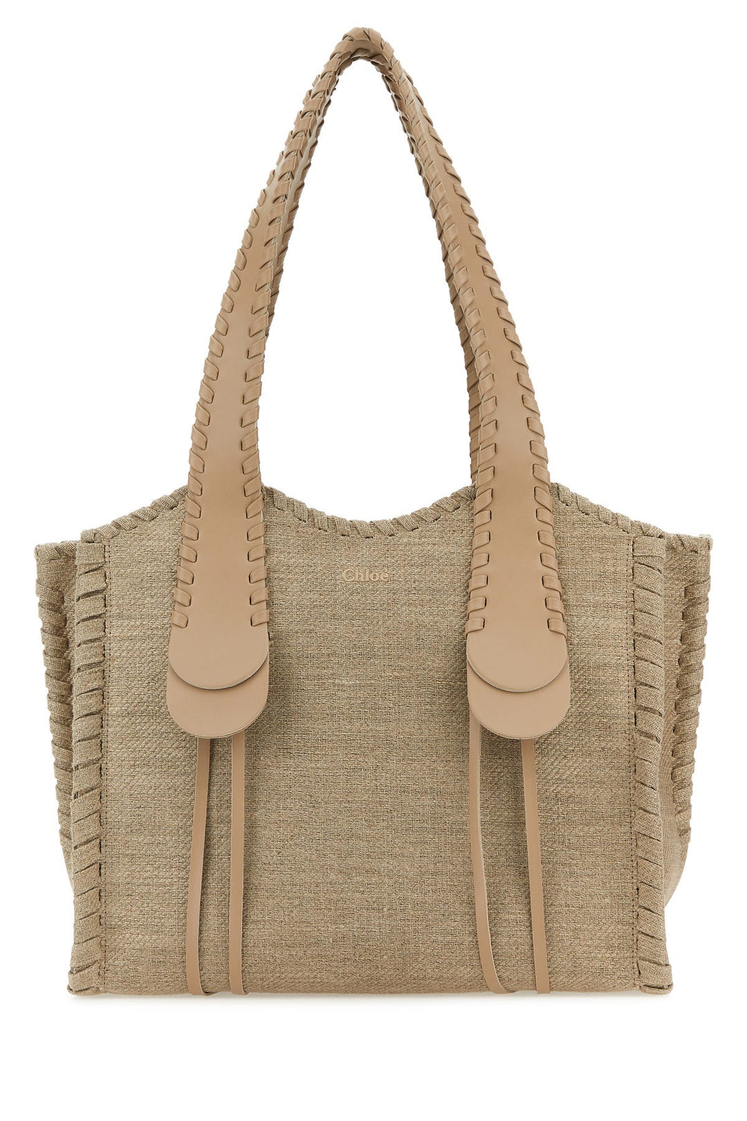 Beige linen medium Mony shopping bag