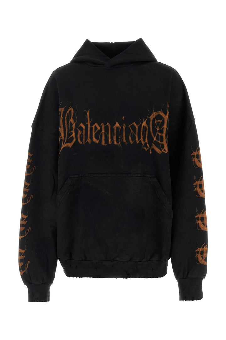 Black cotton oversize sweatshirt