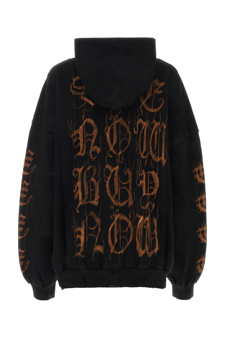 Black cotton oversize sweatshirt