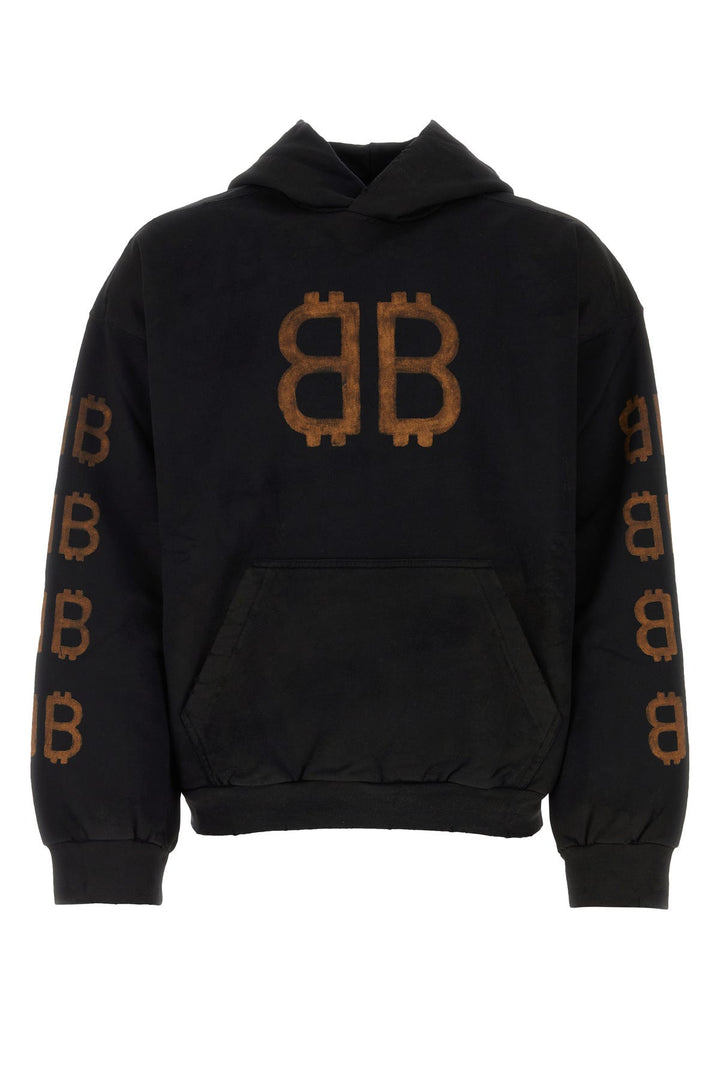 Black cotton oversize sweatshirt