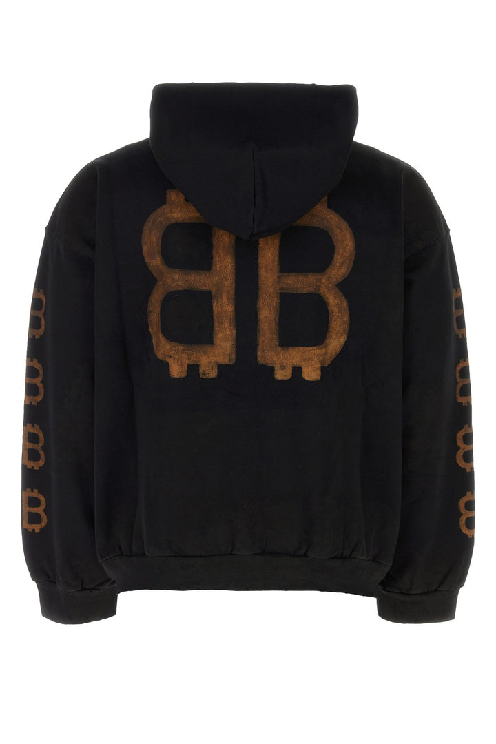 Black cotton oversize sweatshirt