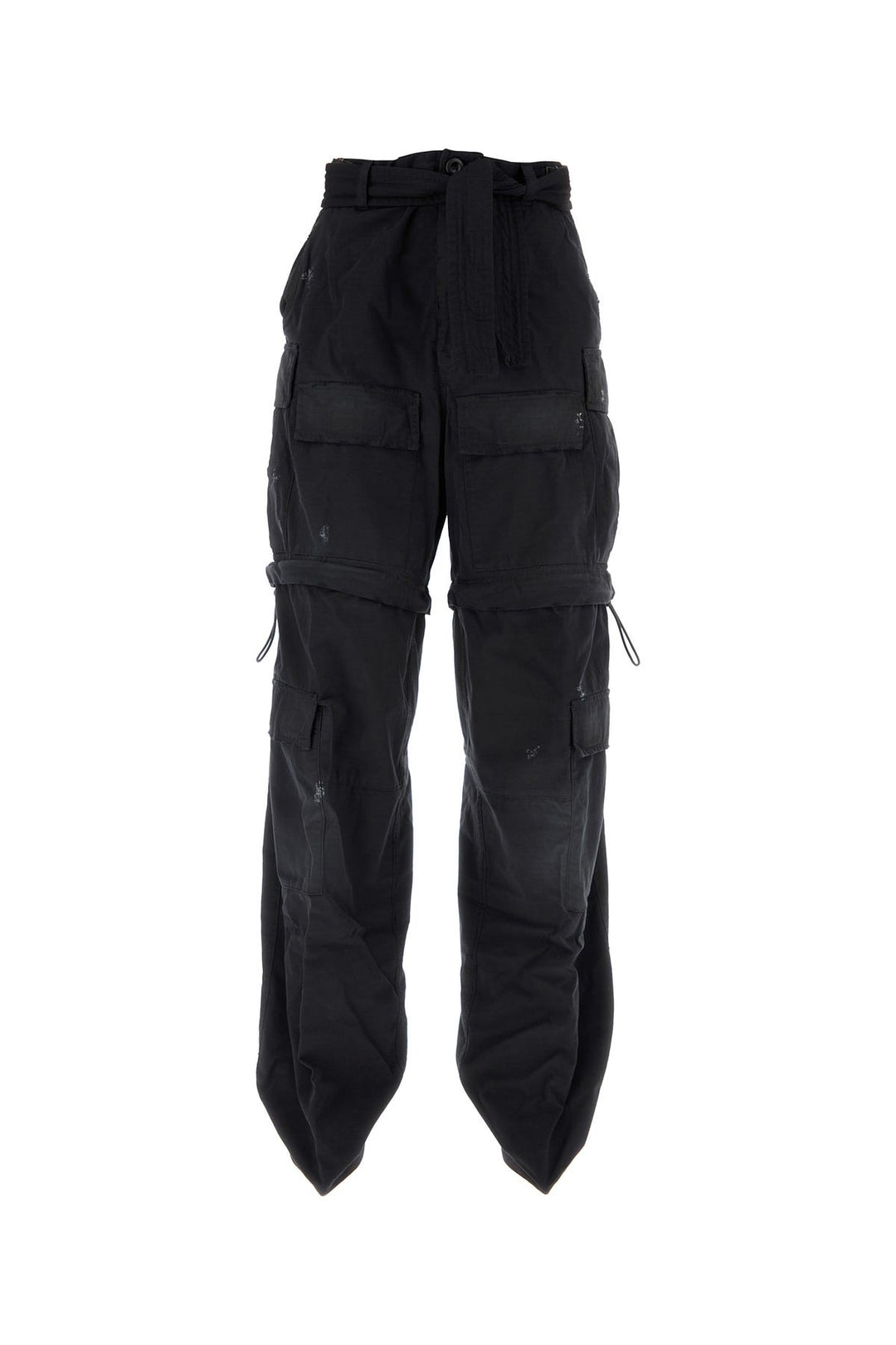 Black cotton Knife Cargo pantaboots