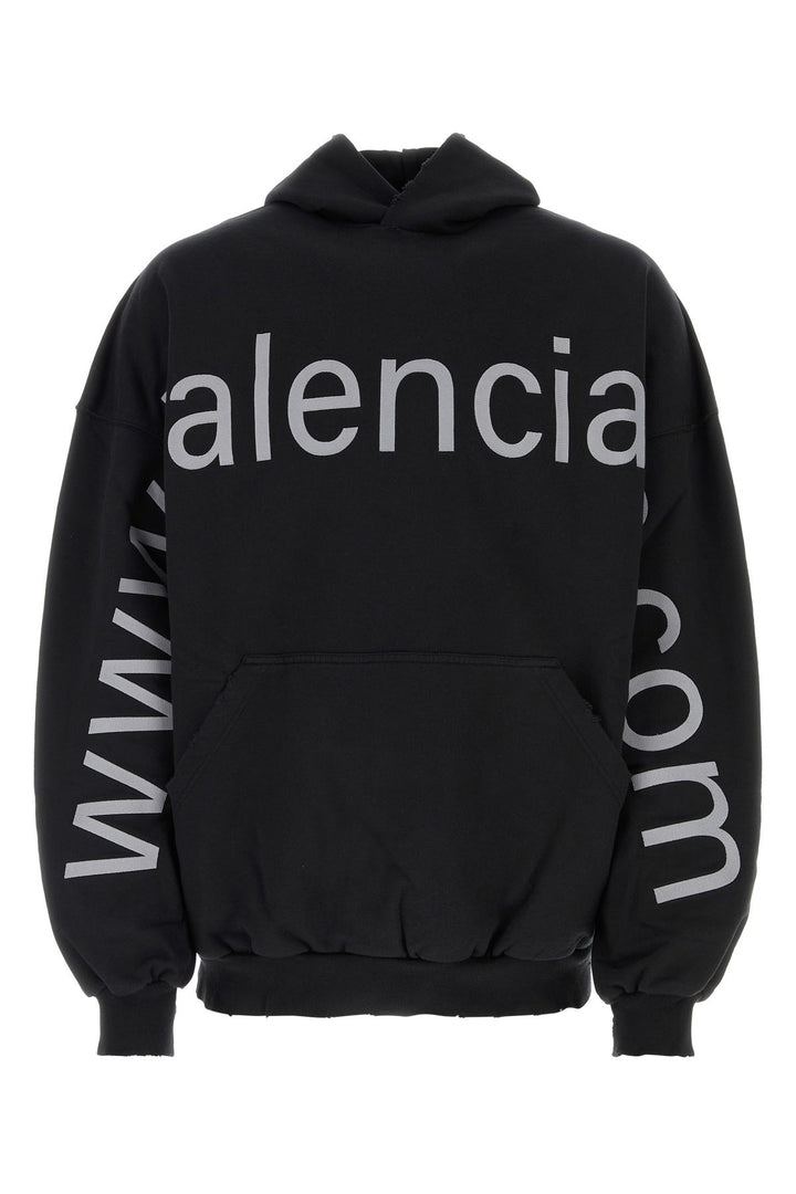 Black cotton oversize Bal.com sweatshirt