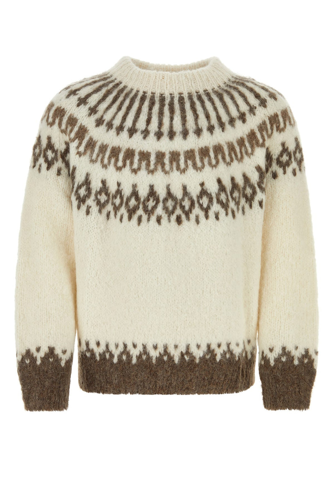 Embroidered alpaca blend oversize sweater