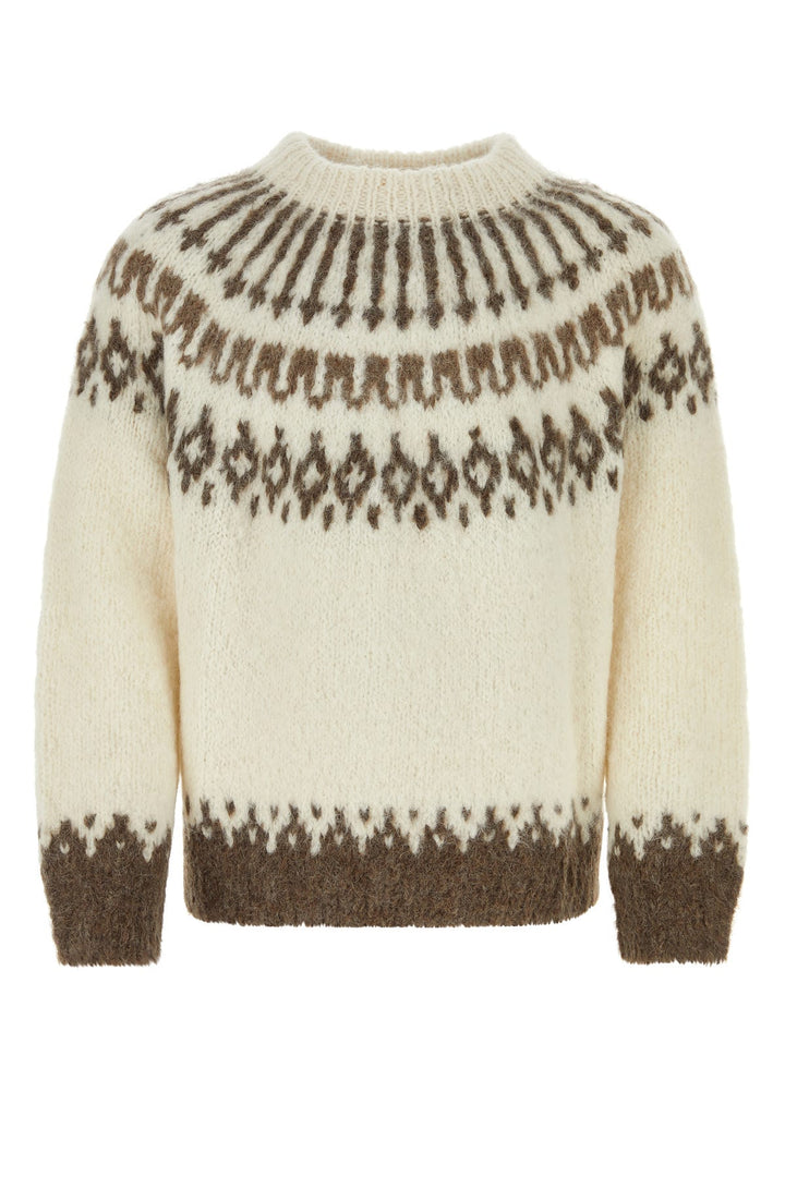 Embroidered alpaca blend oversize sweater
