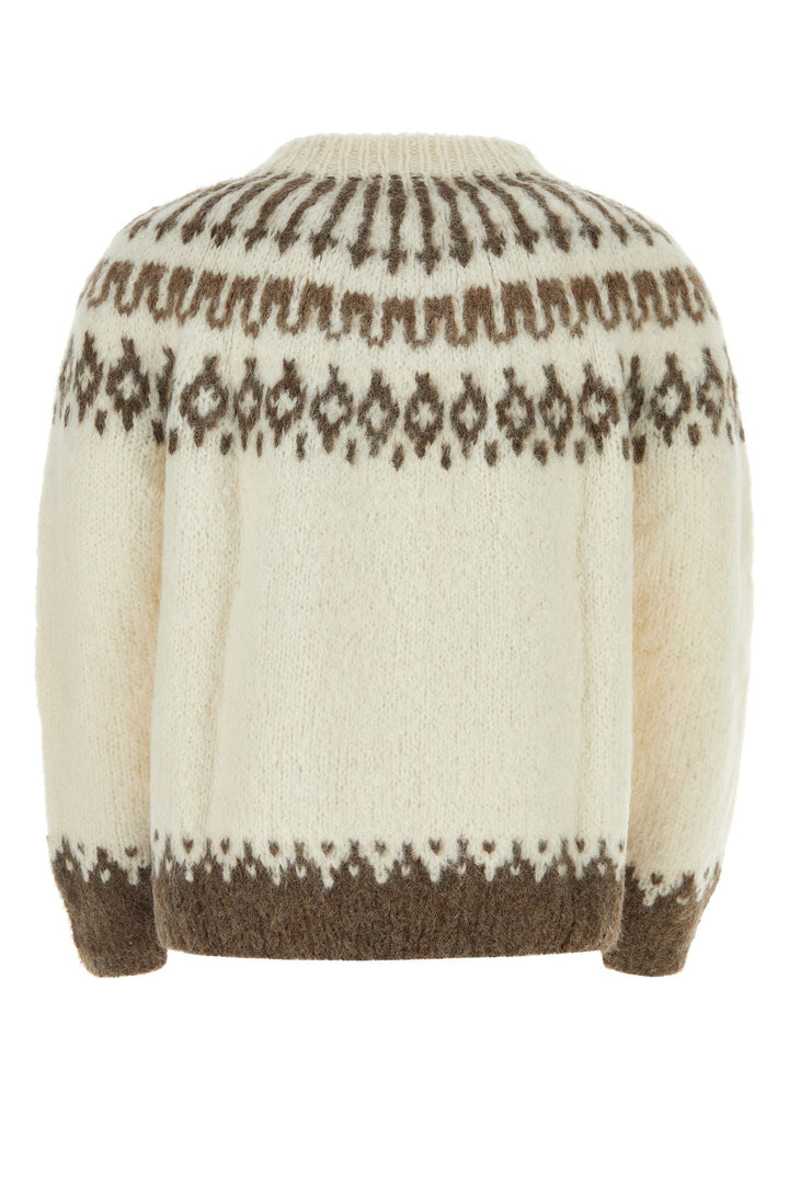 Embroidered alpaca blend oversize sweater